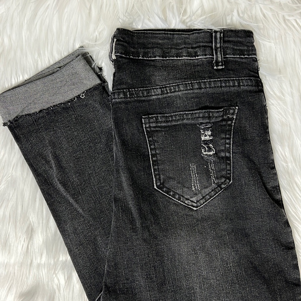 SHEIN Black High Rise Ripped Skinny Jeans